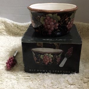 Susan Winget Merlot Sunset Dip Bowl & Spreader